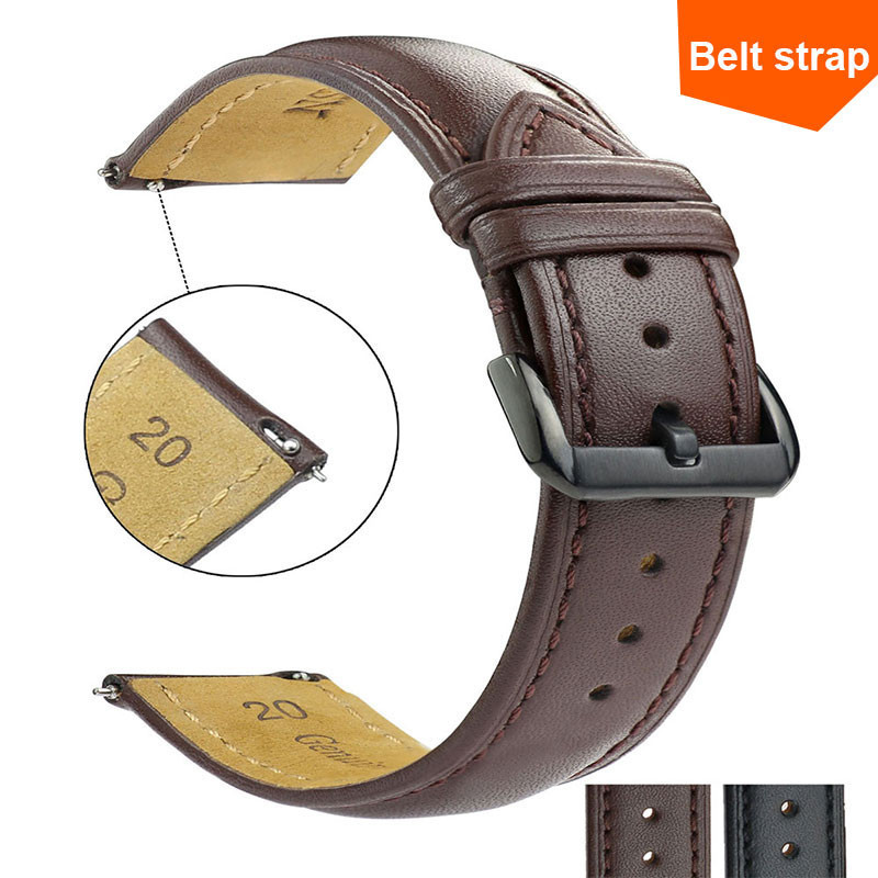 Black/Brown Faux Leather Watch Strap Replacement Wrist Strap For Men And Women Pin Buckle Plain Strap 16/18/20/22mm