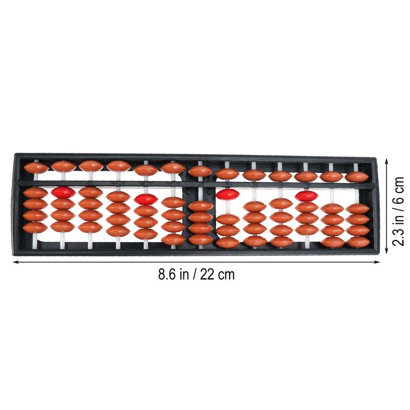 1pc Soroban Style Abacus 13 Rods Plastic Arithmetic Abacus Soroban Calculating Tool Educational Tools For Students Kids Brown