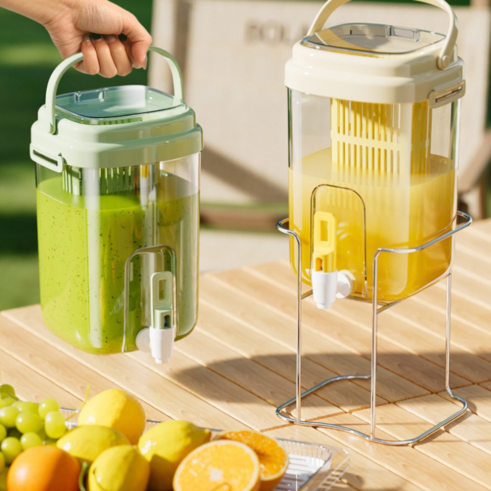 Dispensador de bebidas al aire libre de verano con mango, refrigerador de gran capacidad con filtro, dispensador de botellas de agua fría para acampar