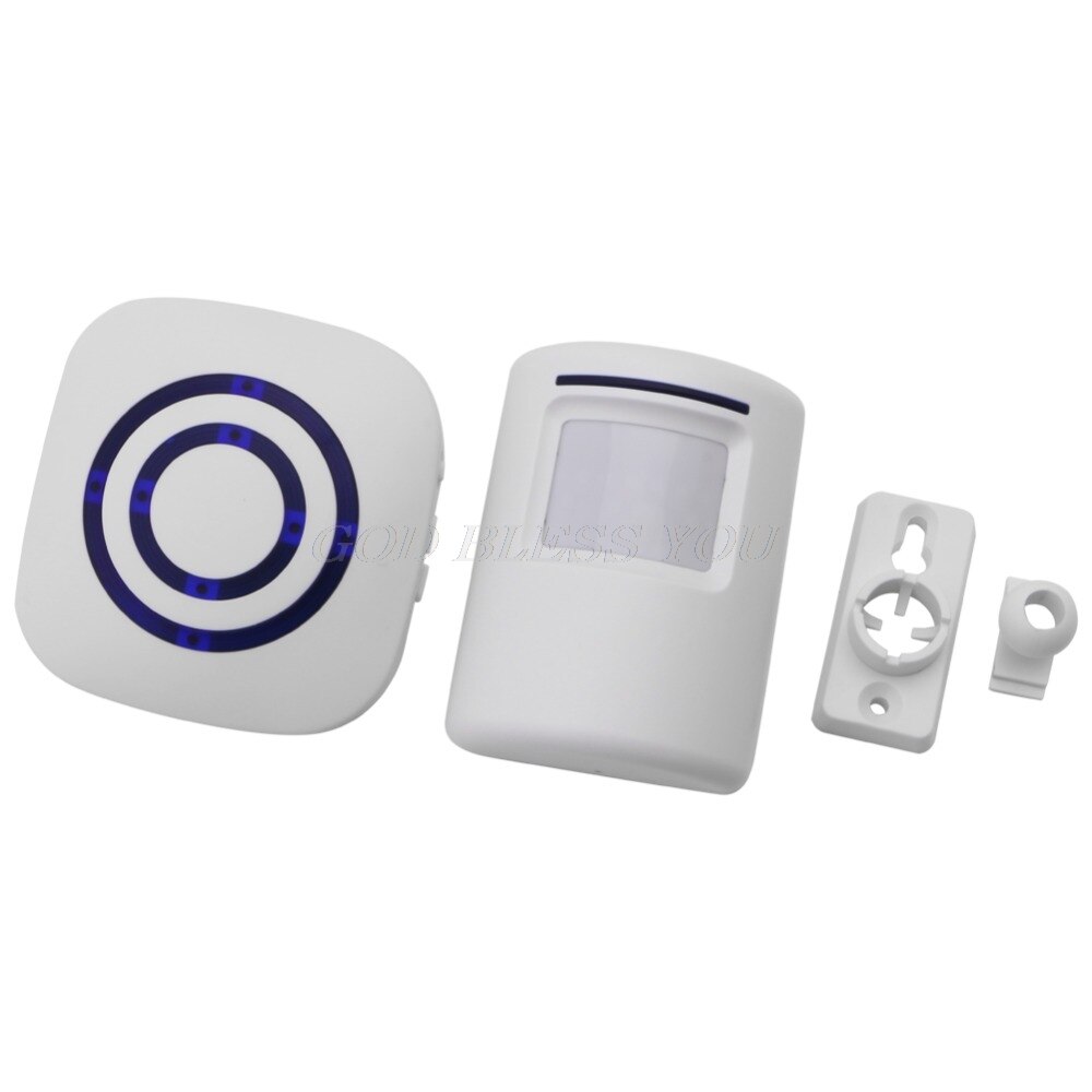 Wireless Infrared Motion Sensor Door Security Bell Alarm Chime EU/US Plug 3 AAA Batteries Not Included