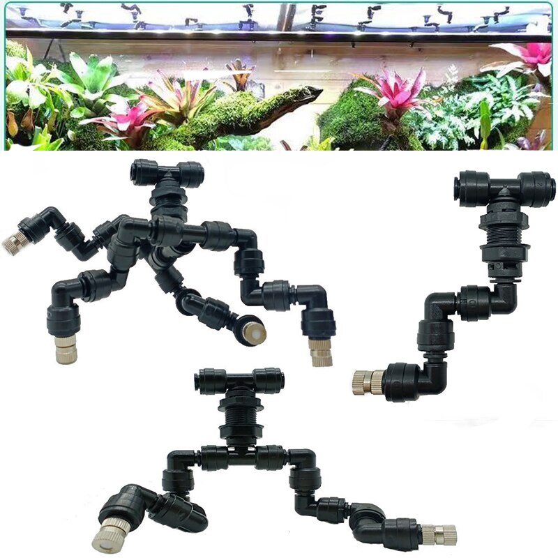 HEMAN 3pcs Reptiles Fogger Mist Sprinkler Rainforest Tank Pet Humidification Cooling System Reptile Pet Terrarium Misting System