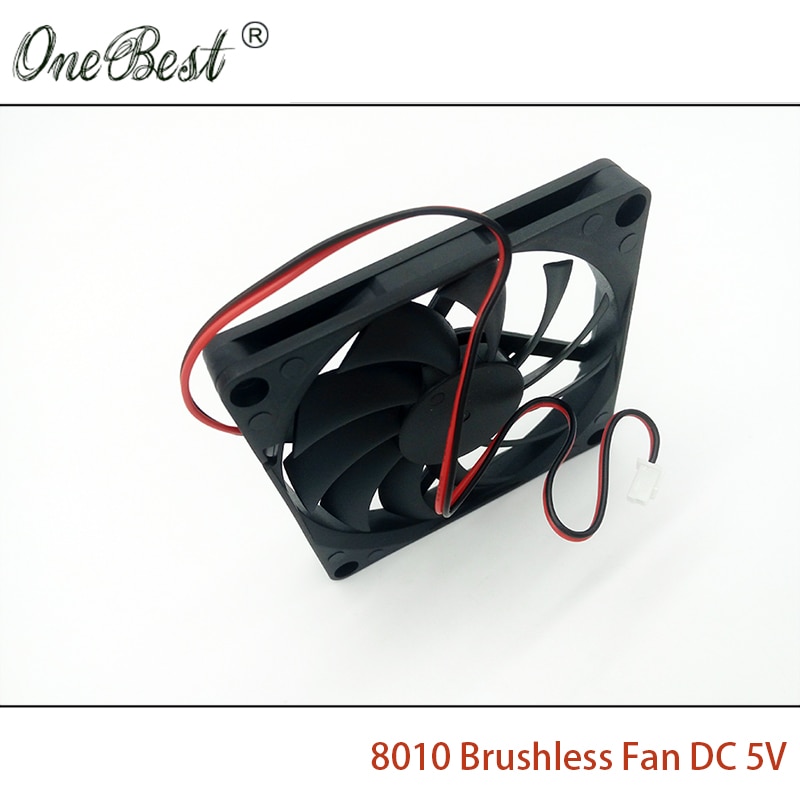 8010 Brushless Fan 5V DC 0.26A 8cm 80mm 80X80X10mm Fan XH2.54-2Pin Power Supply Cooling Fan Length 200mm