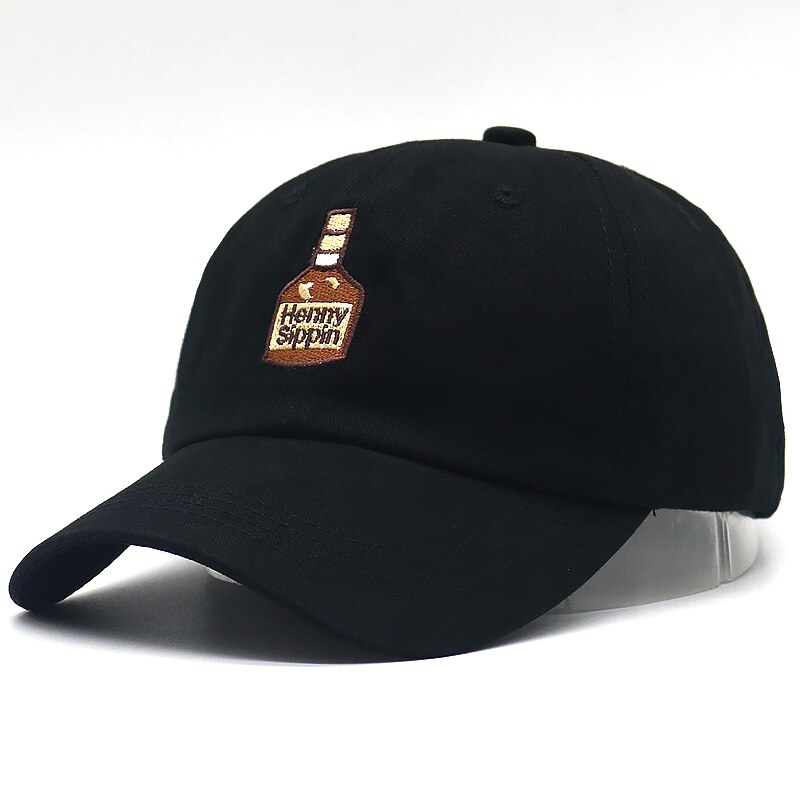 Sombrero de béisbol Henny para hombre, henny gorra de béisbol con bordado de botella de vino, 100% algodón, ajustable, informal, unsex