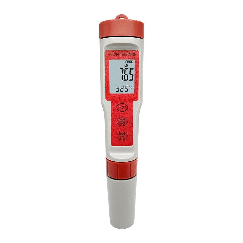 4 in 1 Water Detector PH Meter EC Meter TDS Tester Water Temperature Gauge Tap Water Test Pen: No backlight