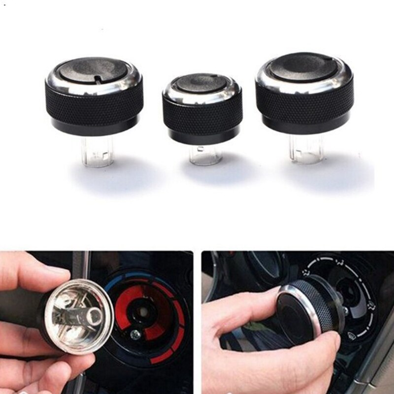 Heater Dash A/C Switch Knobs Black Control Buttons for Golf MK4 Passat B5 Bora 3Pc/Set