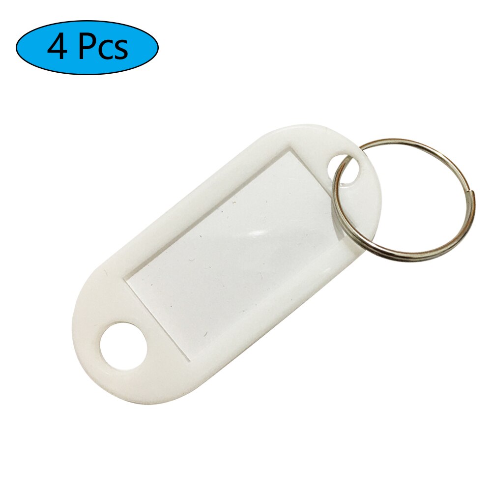 4 stk plastikmærke nøglering multi-farve nøgle-id-etiket tags bagage id-tags hotelnummer klassifikationskort med nøglering nøgleringe: W h