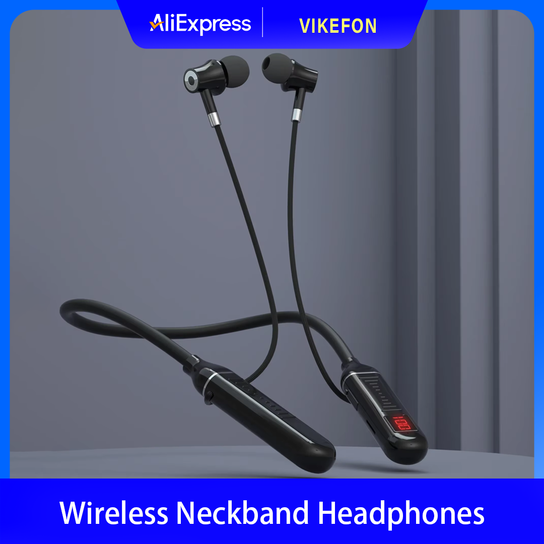Drahtlose Kopfhörer 5,3 Nackenbügel Kopfhörer Gaming LED Display Stereo Sport Headset Halter Wasserdichte Magnetische Ohrhörer
