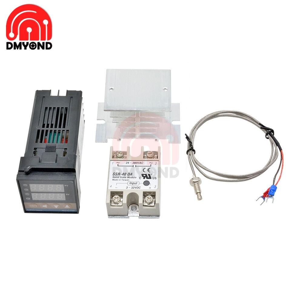 Relay Rex C100 Ssr Pid Temperature Temp Controller Digital Thermostat Pid Regulator Rex C100+40A SSR Relay+K Thermocouple Probe