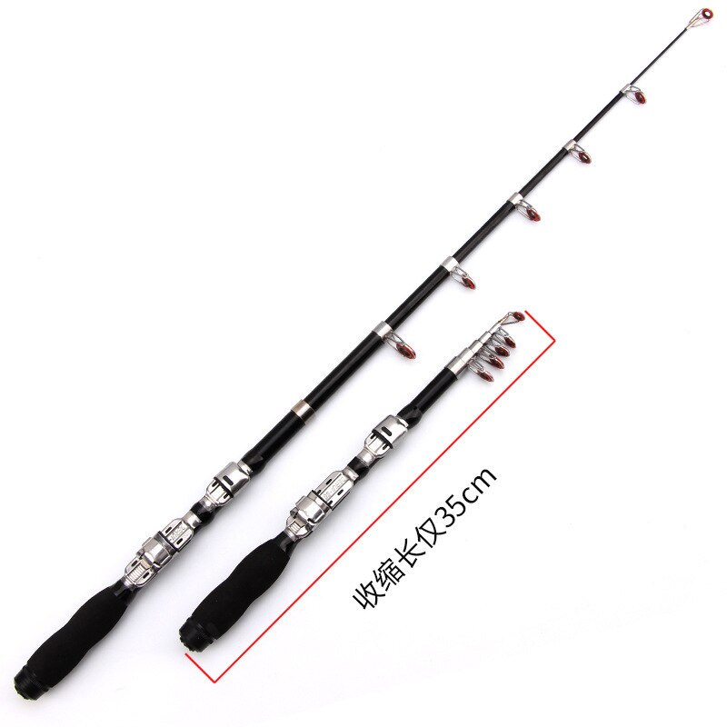 Short Telescopic Fishing Rod Mini Spinning Peche En Mer Vara De Pesca Vara Telescopica Spin Olta Ultra Light Rod Pesca Mar: Black / 1.5m