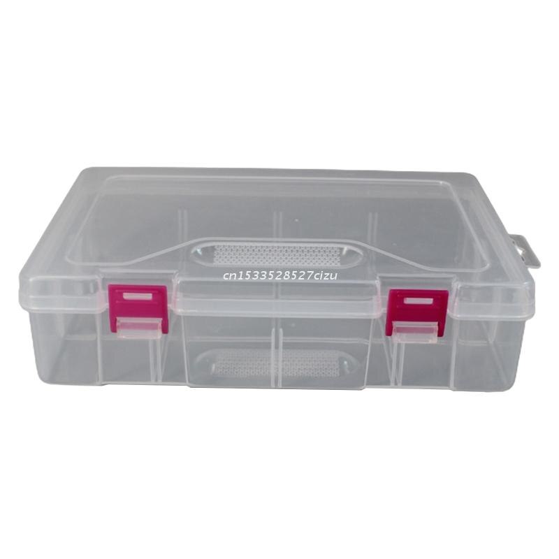 Transparante Opbergdoos Met Deksel En Gespen Puzzel Component Schroef Organizer: Pink