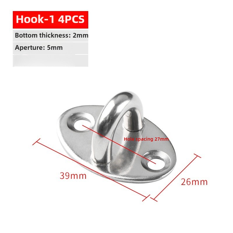 1/2/4pcsHook Eye Plate Heavy Oblong Duty Steel Stainless Pad Mount Wall U Boat Ceiling Hanger Ring Garage Hammock D Shape: S / BRONZE