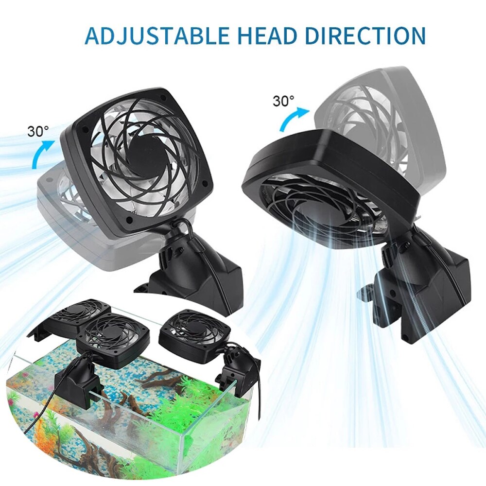 NICREW – ventilateur d'aquarium 360-110 V, contrôle automatique de la température, système de refroidissement à eau rotatif 240 degrés, silencieux, détachable