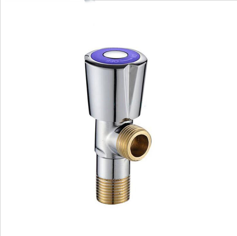 G1/2*1/2 Brass Water Heater Tap Triangle Valve Universal Water Stop Valve Engineering Household Thickened Leakproof Angle Valve: Blue