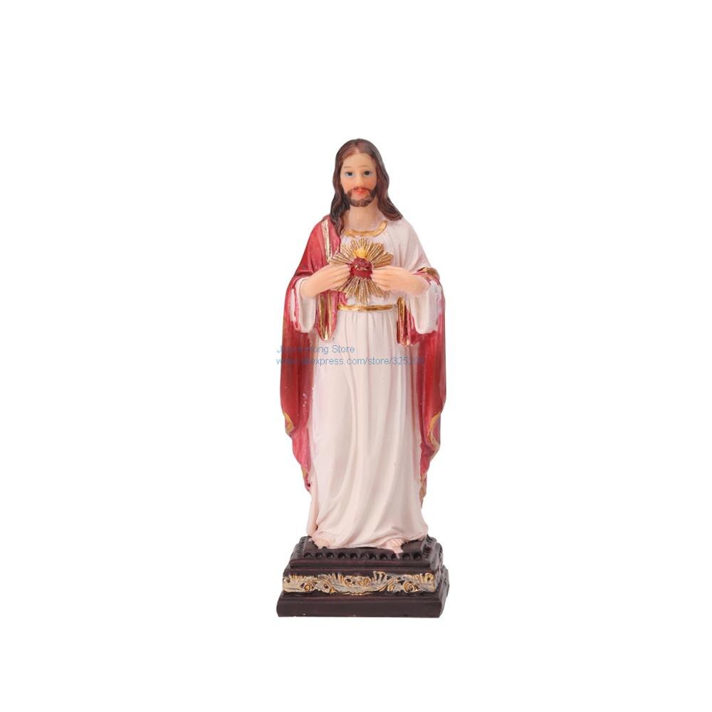 Décoration de Statue de jésus, Figurine de décoration catholique et chrétienne, ornement, souvenir,: 4.5x3.5x13cm