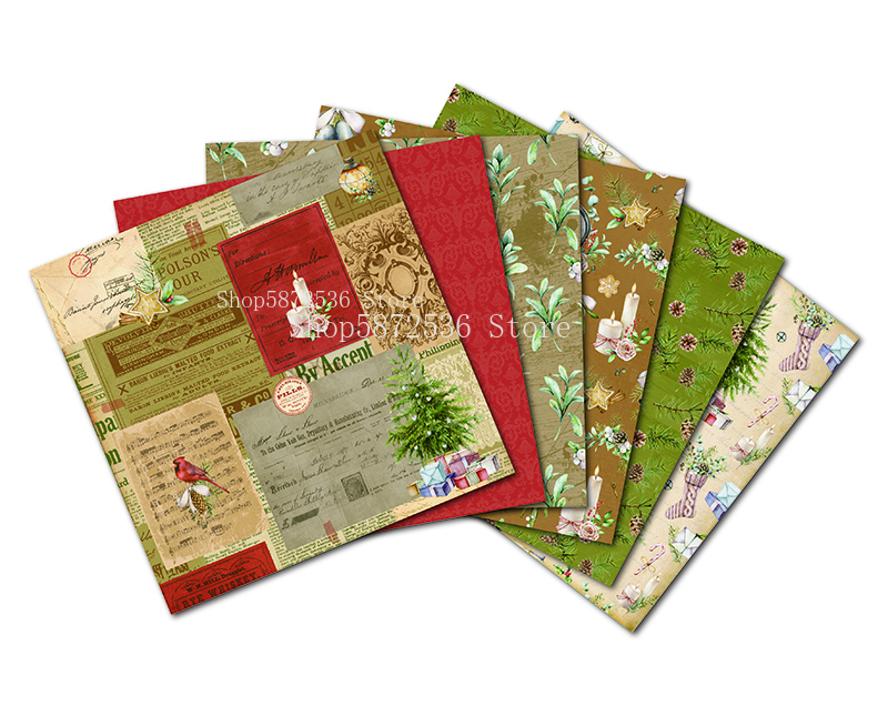 24 Sheets 6X6quot;Paper Merry Christmas Pack Pattern Scrapbooking Paper Pack Handmade Craft Paper Craft Background Pad