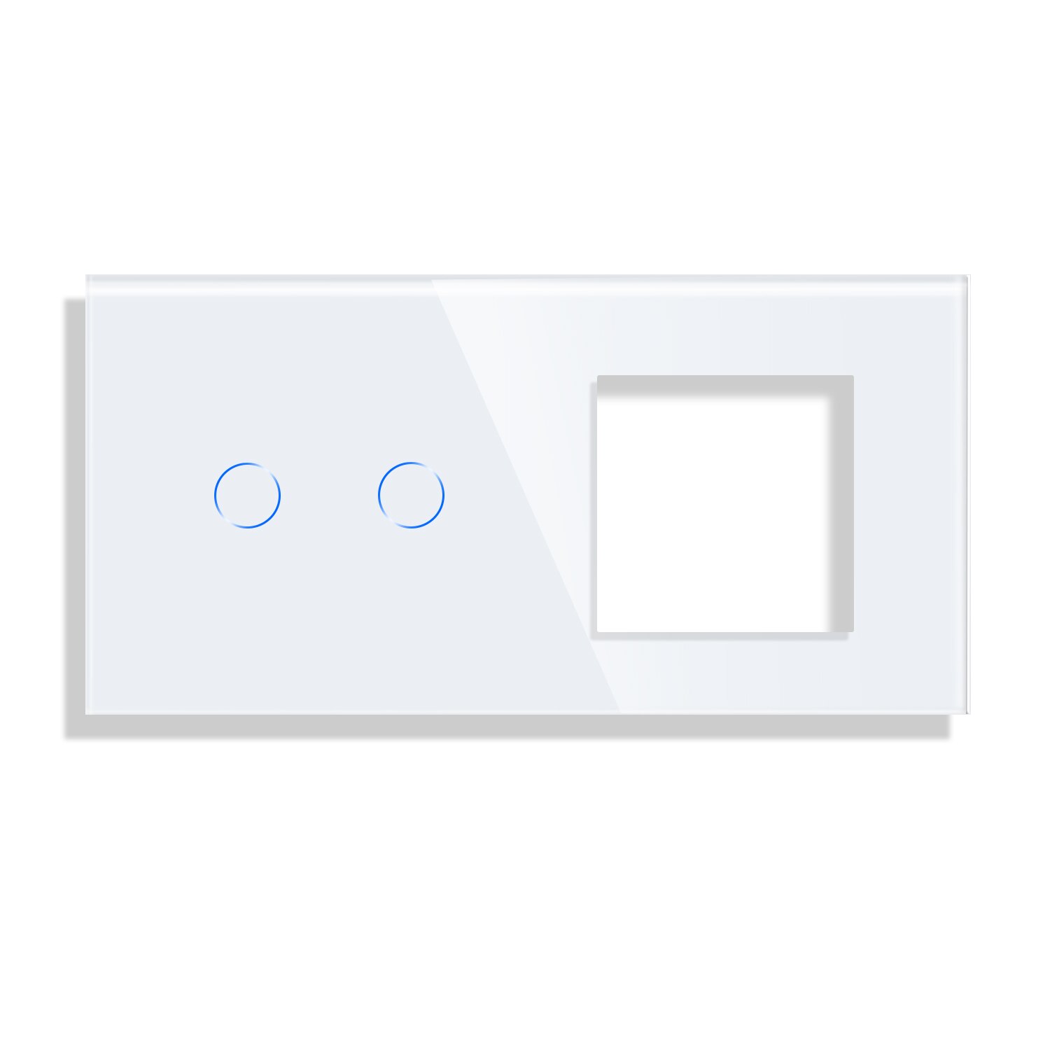 Bingoelec Toughened Glass Panel And Socket Frame,Three Color Panel 86*157mm: White2