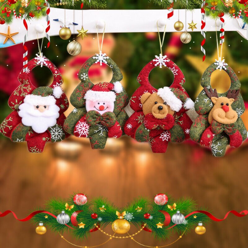 Xmas Kerstboom Opknoping Kerstman Sneeuwpop Ornament Home Decor Rood