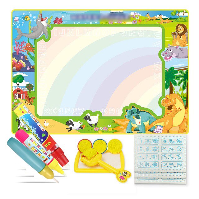6 Types de tapis de dessin d'eau magique avec stylos et timbres tableau de peinture dans les jouets de dessin grande taille toile Doodle tapis jouets éducatifs: C 100x70cm