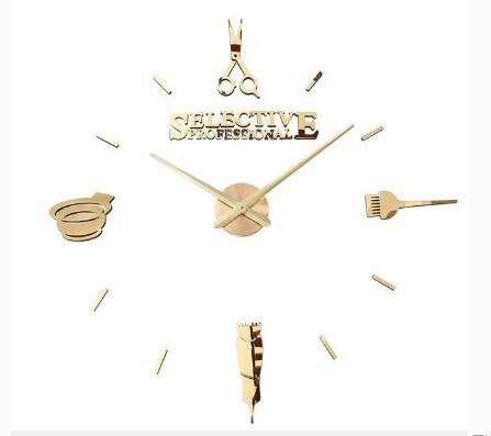 Herramientas de corte de pelo simples de EVA reloj de peluquería DIY acrílico 3D pegatinas de pared Relojes estéreo personalizados