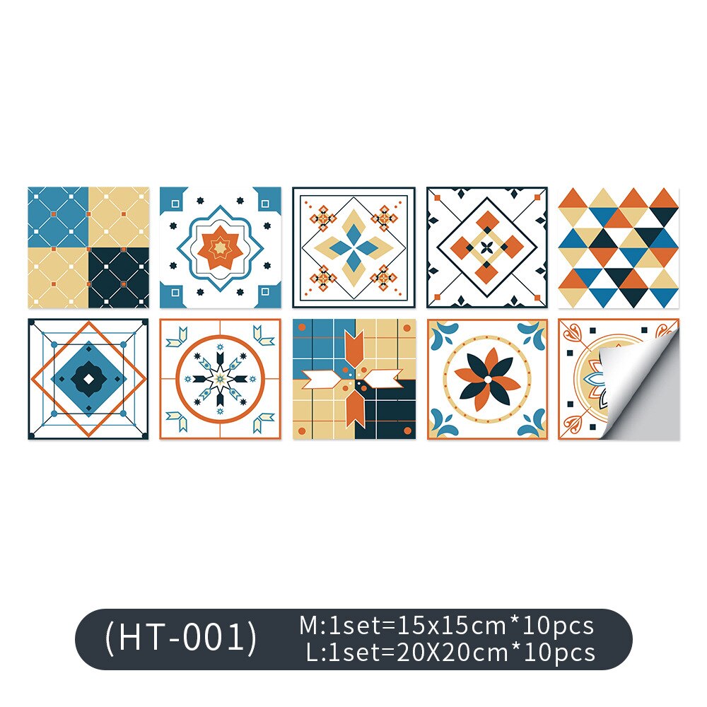 10pcs Crystal Tile Self-adhesive 3D Wall Sticker Kitchen Wallpaper Murals Waterproof Sticker for Living Room Bathroom Decoration: 01 / L 20X20cm 10pcs
