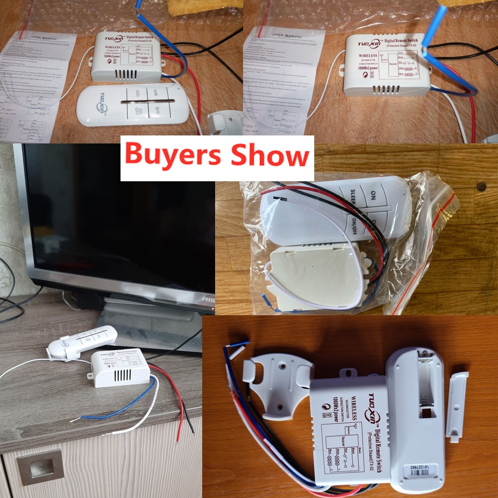 Wireless ON/OFF 220V Lamp Remote Control Switch Receiver Transmitter 1 Channel 2 Channel 3 Channel