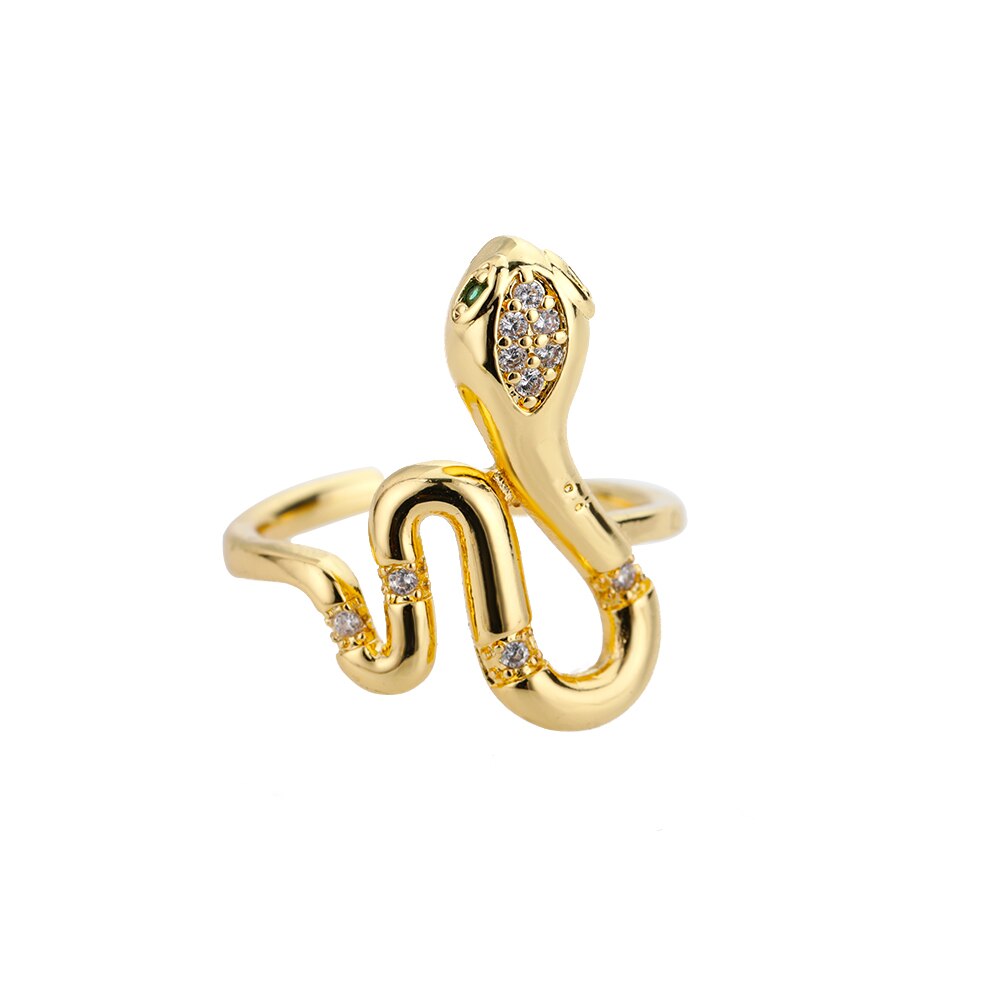 Schlangenringe für damen und mädchen, verstellbare fingerringe mit zirkonia, goldringe, eheringe, paarringe, schmuck, anillos mujer: Jz2818-5
