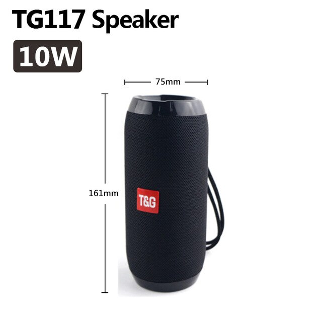 High Power 10w 20w 40w wireless bluetooth speaker portable column big subwoofer music center for computer pc usb radio speakers: TG117 black