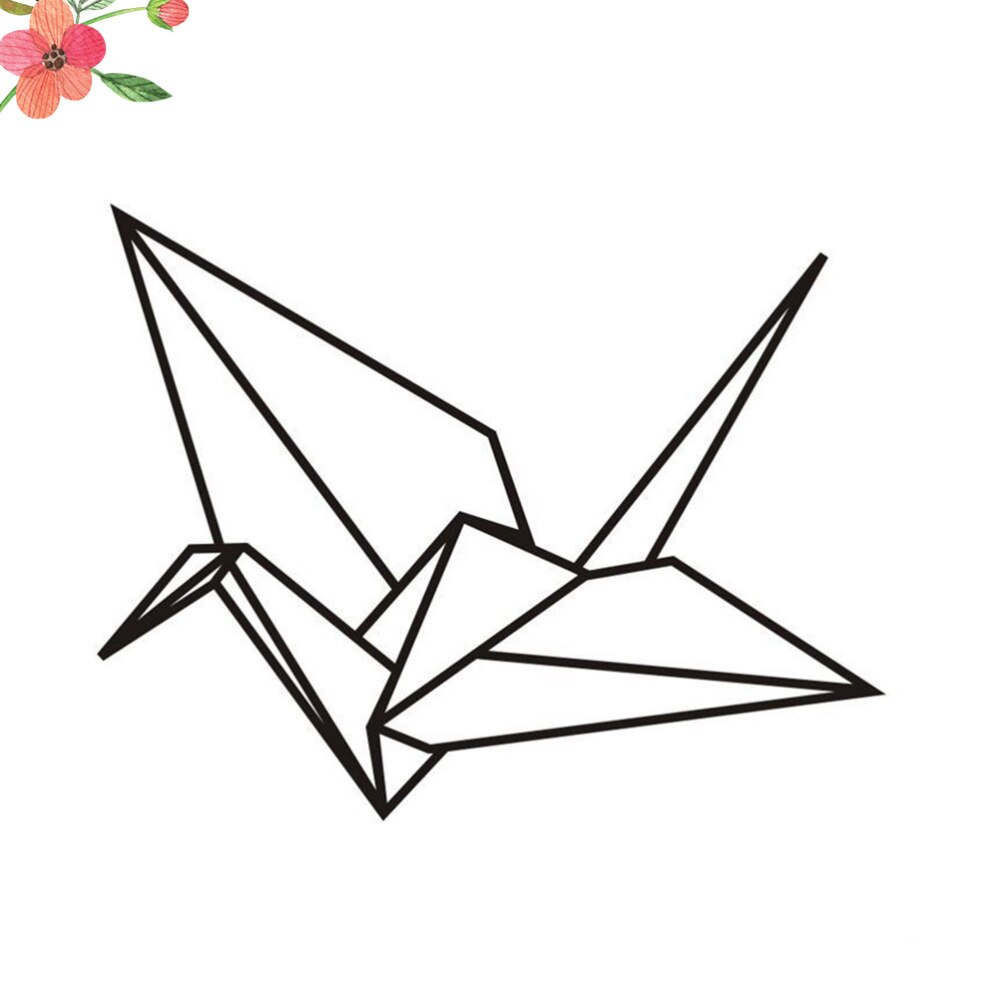 1PC Geometric Wall Sticker Origami Crane Shape Background Sticker for Bedroom Living Room Decoration: Default Title
