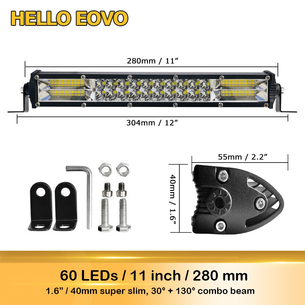 LED Bar 11 inch 21 inch LED Light Bar Work Light for Driving Offroad Boat Car Tractor Truck 4x4 SUV ATV 12V 24V Off Road: 11 inch