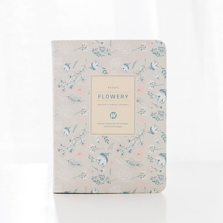 Agenda Vintage coréen Kawaii A6, Agenda annuel, hebdomadaire, mensuel et quotidien, organisateur de fleurs, carnet de notes, fournitures scolaires: Beige