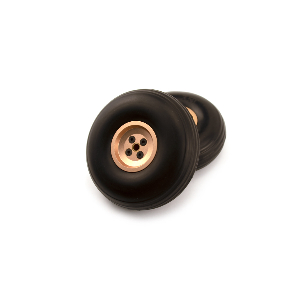 2PCS RC Airplane PU Wheels Tires With Aluminum Alloy Golden Hub 1inch to 5inch for Aircraft Model