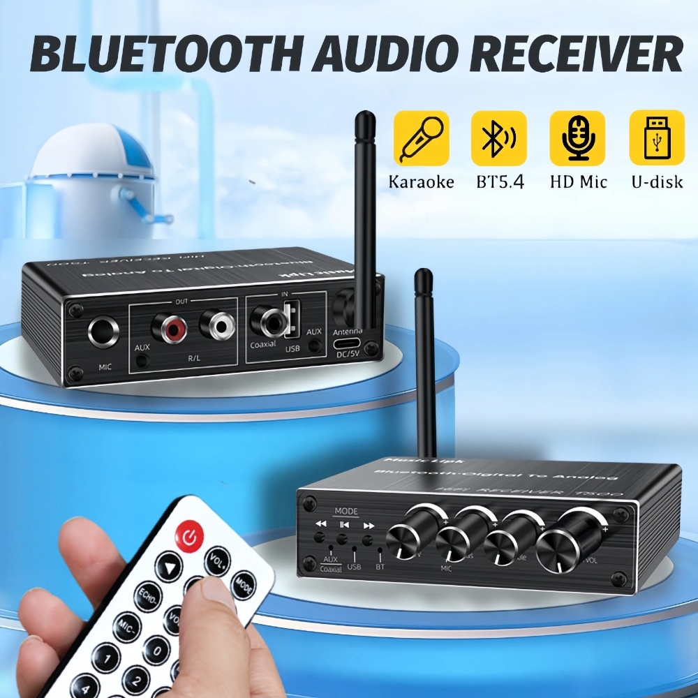 DAC Bluetooth 5,4 Audio- empfänger Digital-Analog-Wandler 3,5mm Aux RCA Koaxial USB U-Disk Karaoke Stereo kabellos Adapter