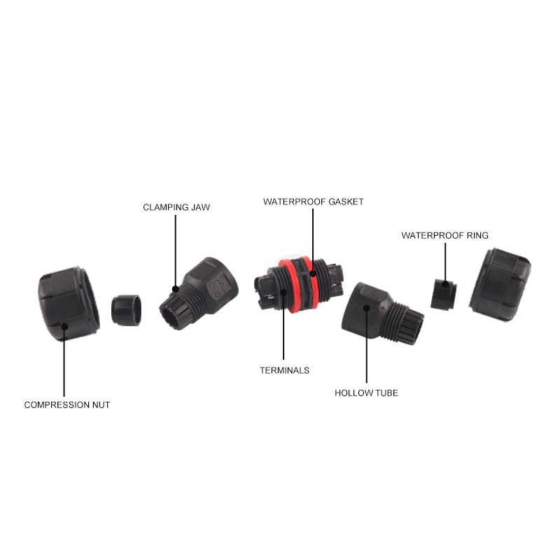 Conector a prueba de agua IP68, forma de E/S/T, 2/3/4/5 Pines, adaptador de Terminal eléctrico, conector de Cable para conexión de luz LED al aire libre