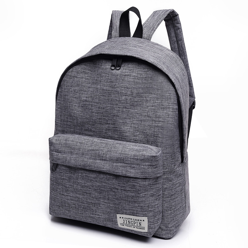 Women Men Male Canvas black Backpack College Student School Backpack Bags for Teenagers Mochila Casual Rucksack Travel Daypack: gray