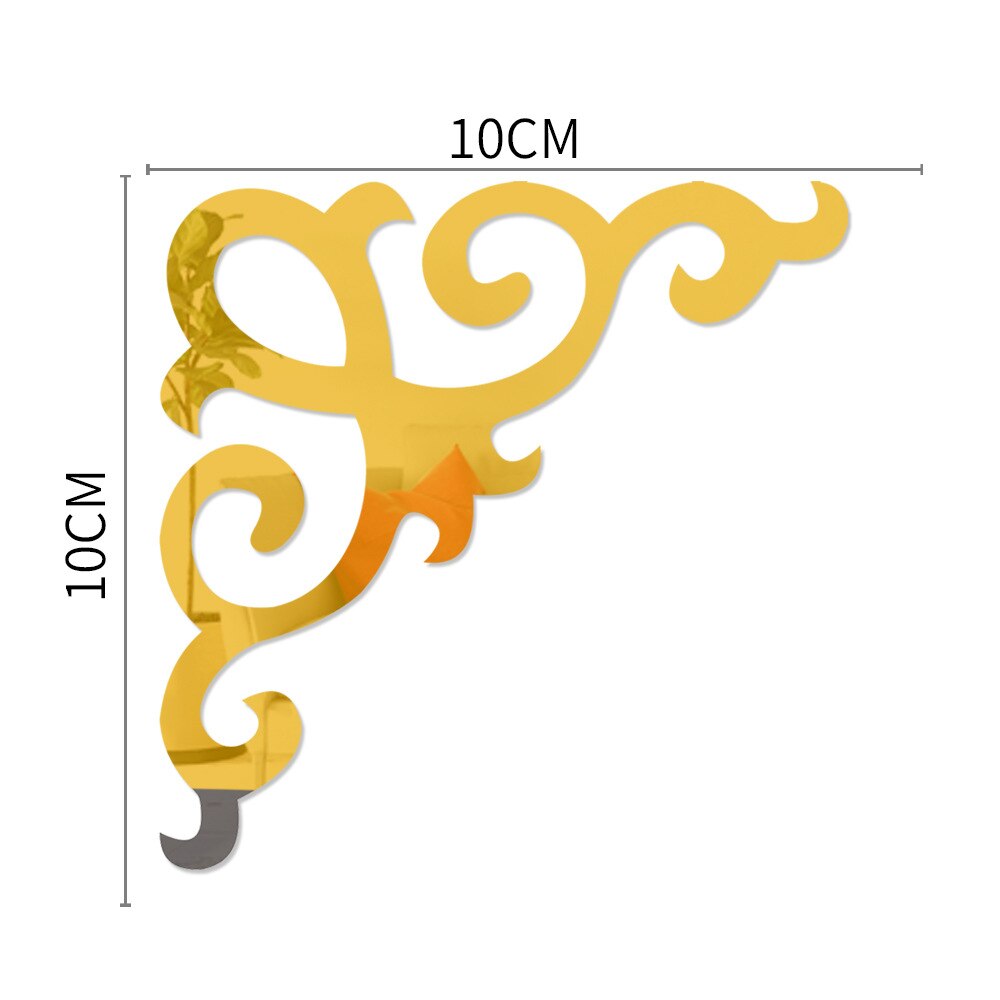 4 sztuk szafa szafa dekoracja ścienna w tle lustro akrylowe naklejki tapety salon akcesoria robić dekoracji domu: Złota