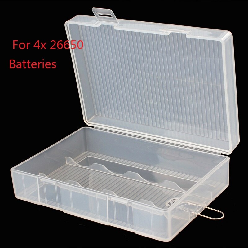 1PC Portable Transparent Hard Plastic Case Holder Battery Storage Box Durable Batteries Storage Case Fit for 2/4 x 26650 Battery: For 4x 26650 Batter