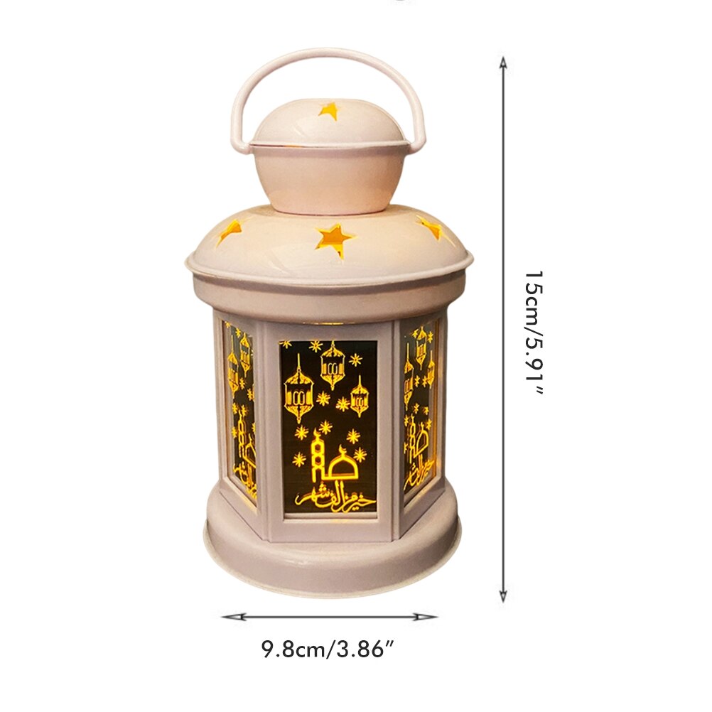 Led Lantaarn Lichten Eid Mubarak Ornamenten Ramadan Sfeer Lamp Eid Ramadan Home Party Decoratie Plastic Lantaarn Decoratie