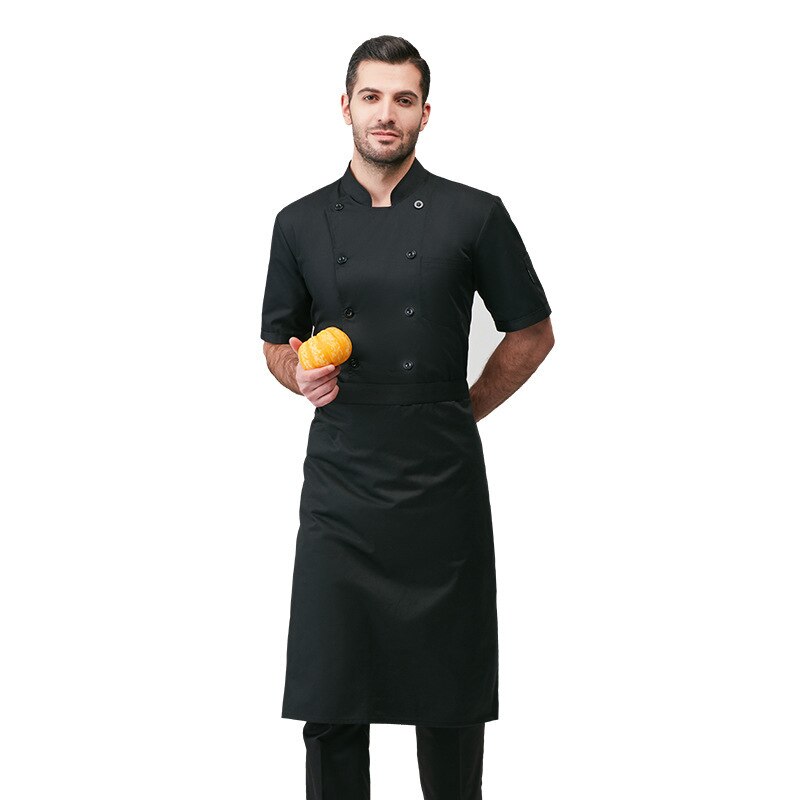 Uniform Male Short-sleeved Baking Restaurant Hotel Kitchen High-end White Chef's Spring And Summer With Short Sleeves