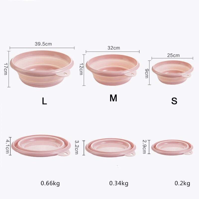 portable folding washbasin household plastic laundry tub travel thickened large wash basin plastic basin