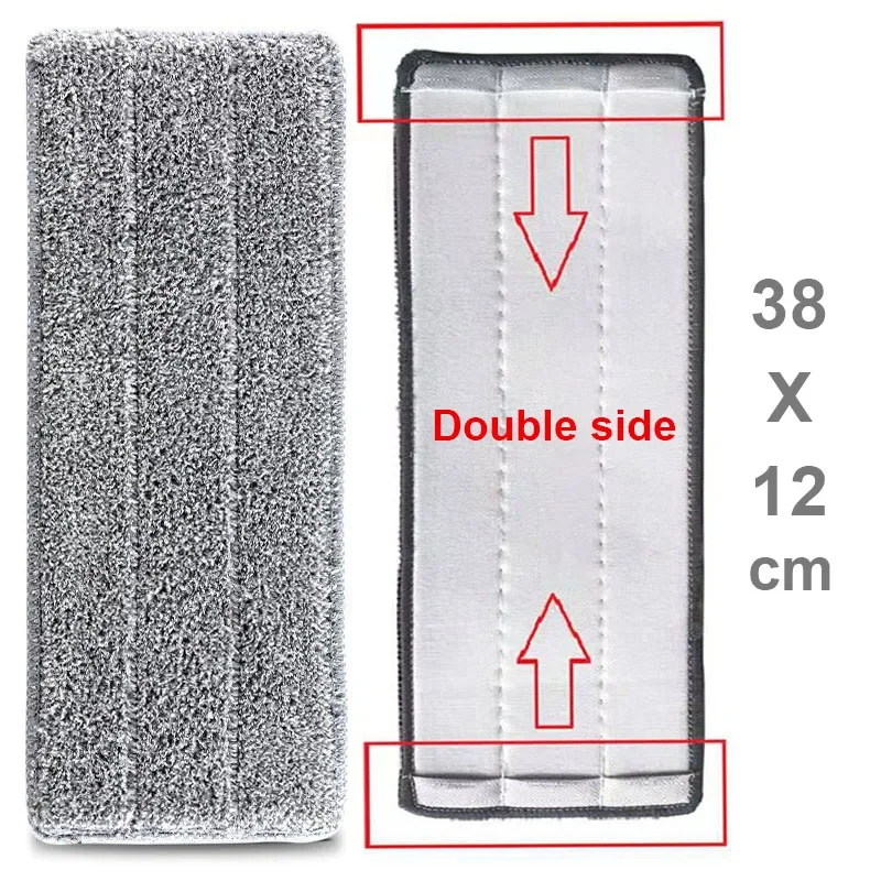 Sostituisci la testa del mocio Testa di ricambio in microfibra Panno per la pulizia del pavimento Cuscinetti Spremere piatto Strumenti per strizzare a mano libera per la casa, la cucina: Grigio chiaro / 8pezzi