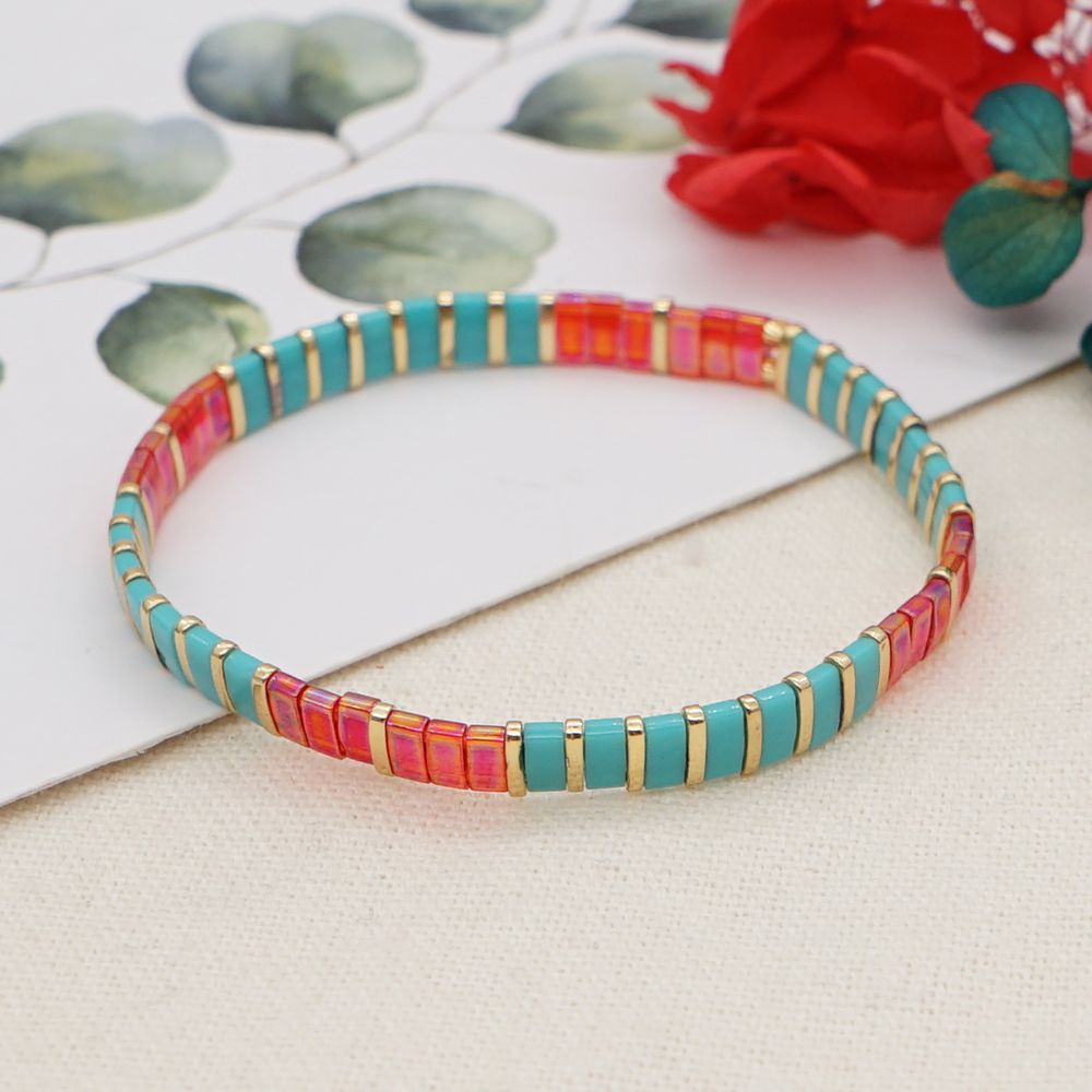 Go2BoHo Miyuki Tila Armband Mode-sieraden Ruby Turquoise Goud Gekleurde Kralen Multicolor Armbanden Voor Vrouwen Haar Sieraden