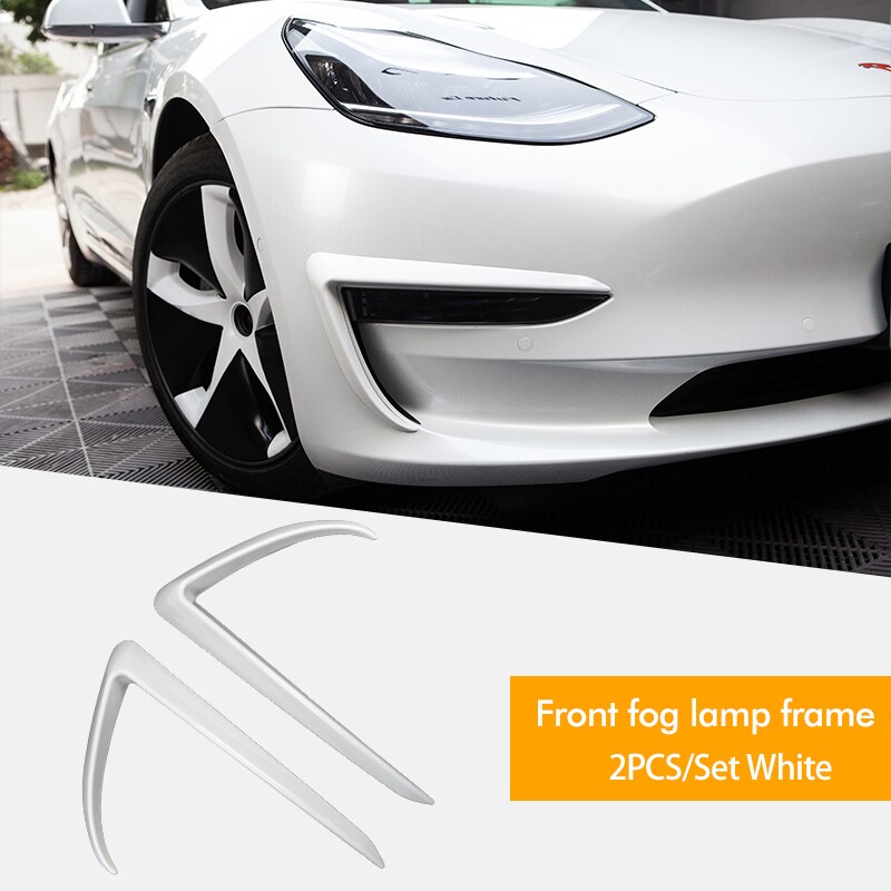 Heenvn framklinga för tesla modell 3 tillbehör abs kolfiber svart vit biltillbehör modell 3 modell tre: Vit