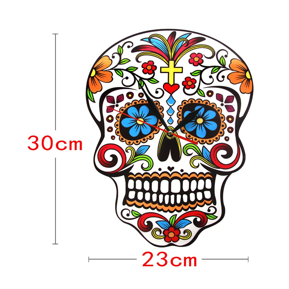 1 pala meksikolainen kuolleiden päivä seinäkello kukka kallo dia de los muertos seinäkello moderni karkki sokeri kallo halloween