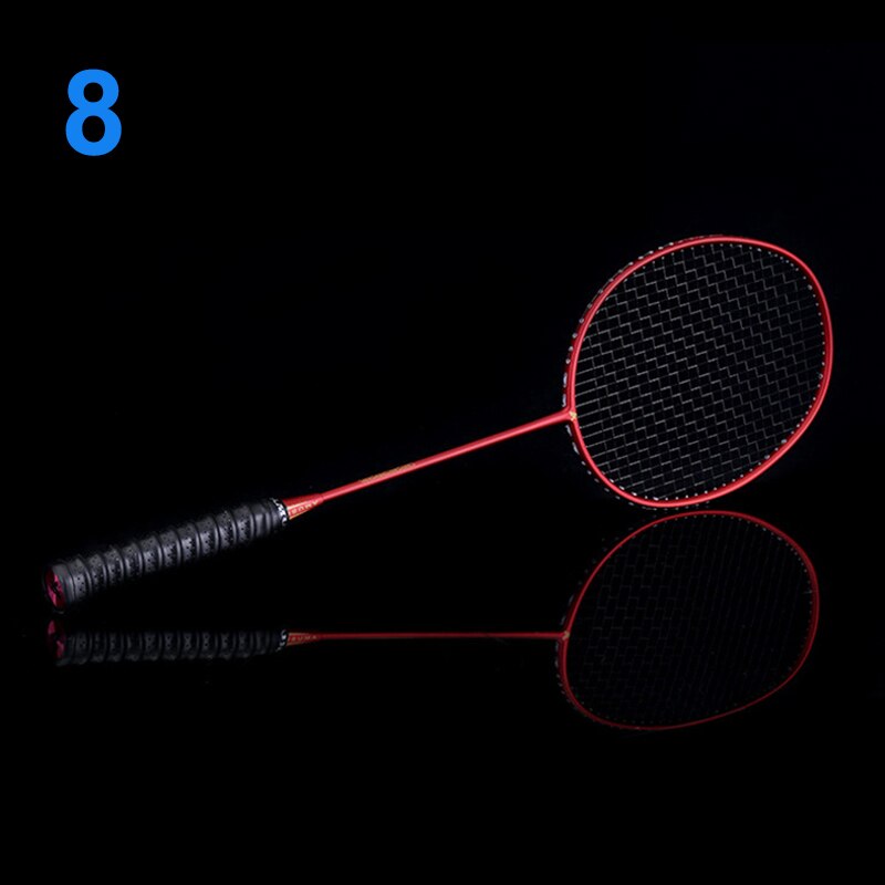 Ultralight 6U Badminton Racket Carbon Portable Free Grips Sports: 8