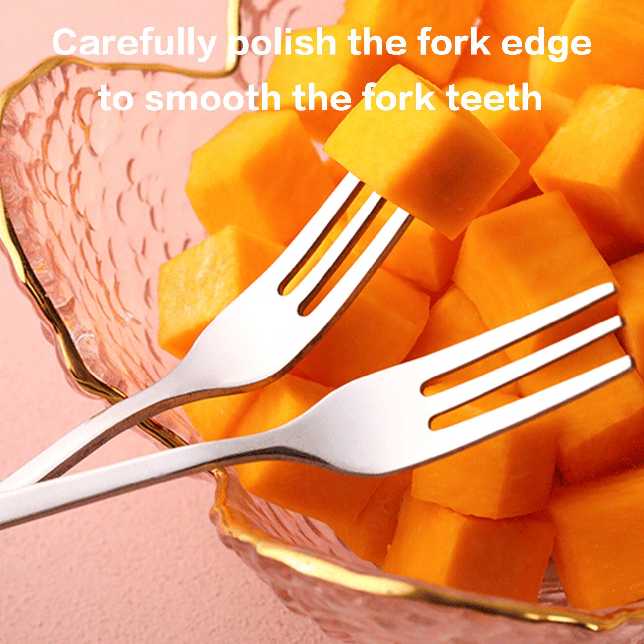 Rustfritt stål fruktgaffel kake dessert nydelig mini salat gafler tegneserie søte barn & #39 ;s frukt form mat bestikk kjøkkenverktøy