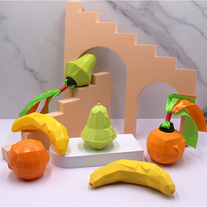 Pet hidden food toy cat dog fruit rubber toy kitten and puppy bite wear-resistant toy interactive throw dog toys pet supplies