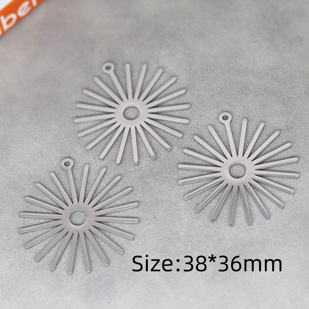 3 uds DIY pendientes borlas colgante de acero inoxidable hojas flor encanto para hacer joyería collar para mujer Accesorios