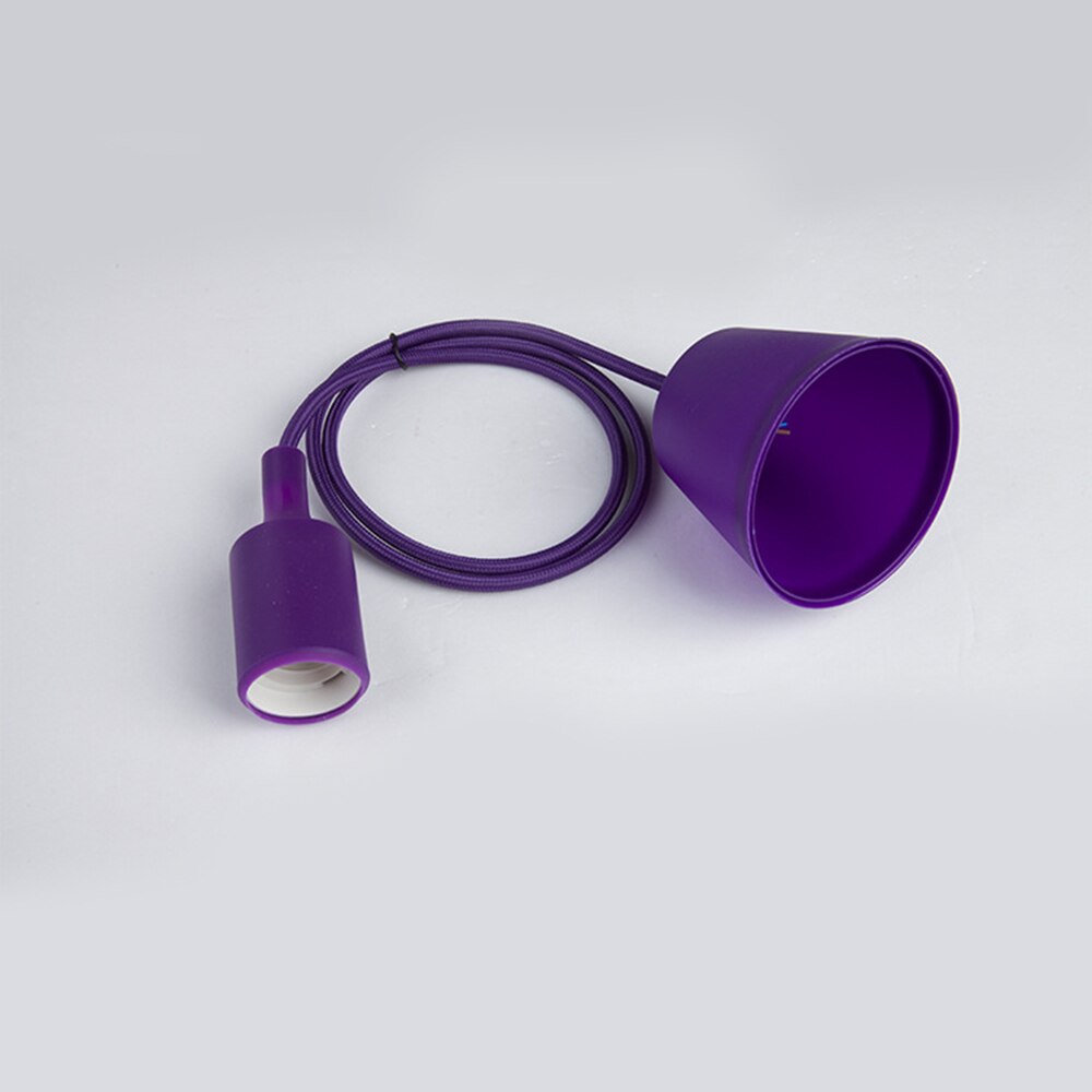 E27 Hängen Lampe Basis Birne Halfter DIY Buchse Bunte Silikon Linie Kronleuchter Beleuchtung Punkt Gummi Decke Leuchte Hause: LILA