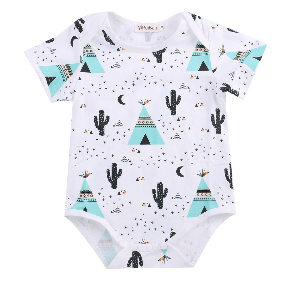 Infant Baby Boy Girl Clothes Cotton Short Sleeve Jumpsuit Bodysuit Outfits Summer Clothes 0-24M: color 2 / 12M
