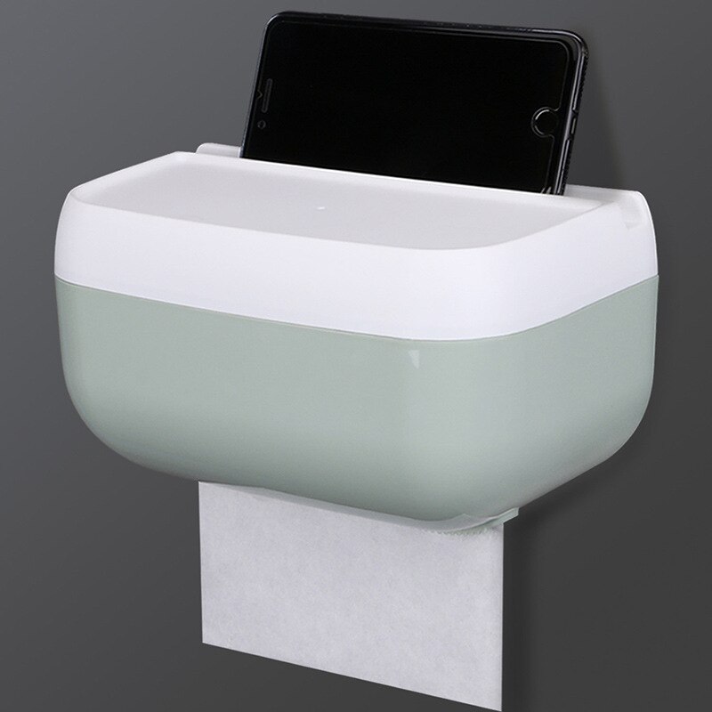 Punch-Gratis Pasta Wc Tissue Box Toiletpapier Magazijnstelling Papieren Handdoek Lade Wc Papier Houder Hanger Voor toiletpapier: green